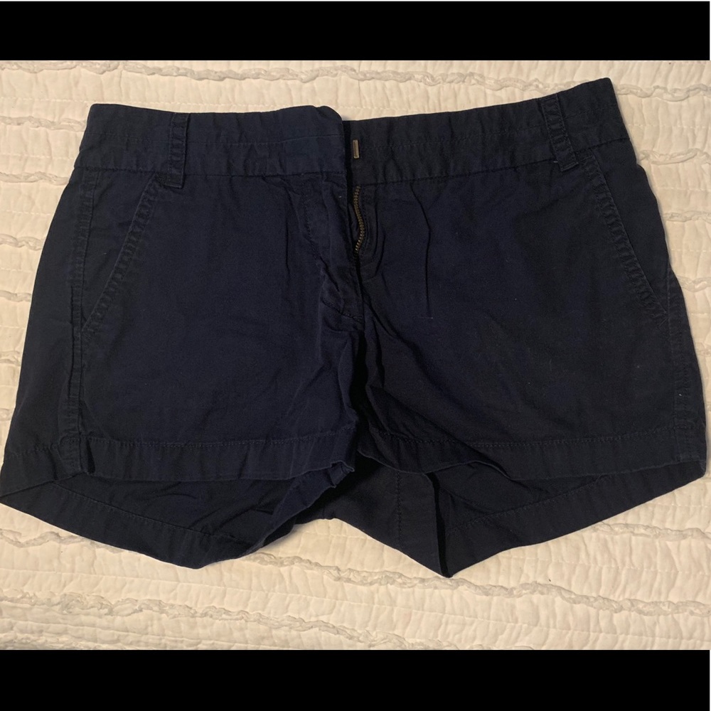 J CREW navy 3” chino shorts